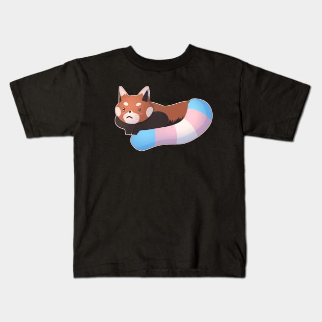 Transgender Pride Red Panda Kids T-Shirt by celestialuka
